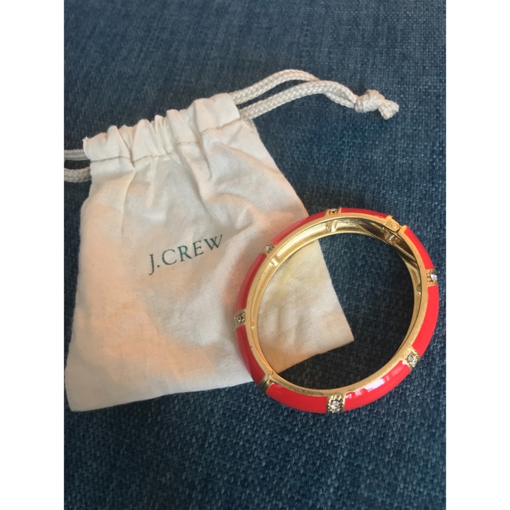 NWOT J. Crew Enamel Rhinestone Bangle Bracelet